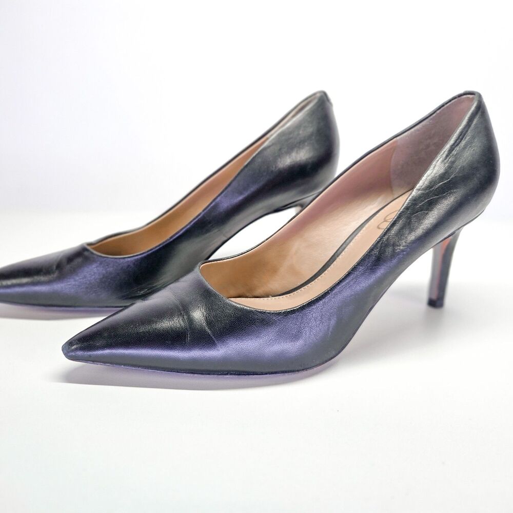 Sam Edelman Hazel Pointed Toe Pumps Black Leather Size 8 Used